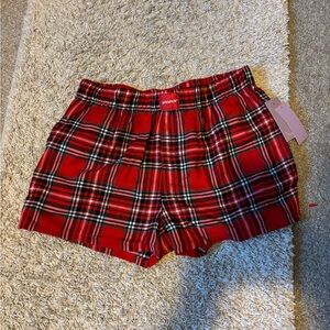 Joyspun  Women's Red Plaid flannel boxers